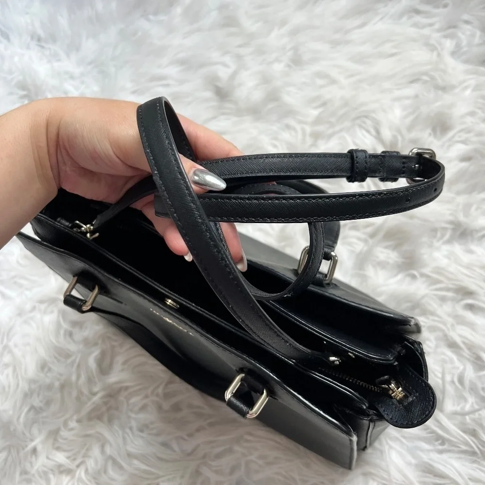 Kate Spade Laurel Way Reese Leather Crossbody Bag Purse Handbag Black 🖤♠️